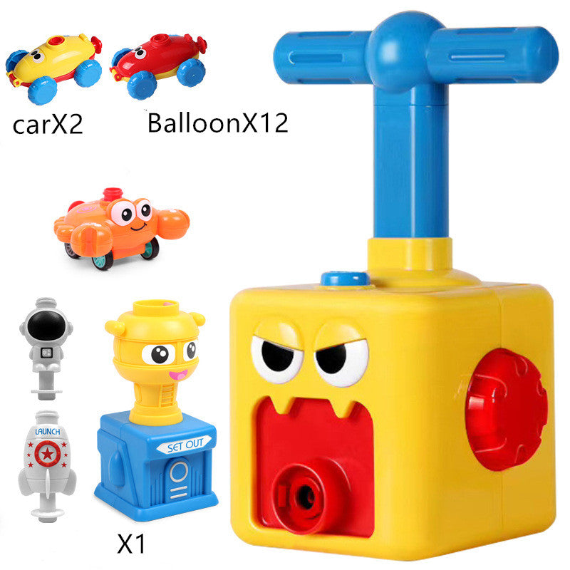 Power Balloon Launch Tower Toy Puzzle Fun Education Inertia Air Power Balloon Car Science Experimento Juguete para niños Regalo