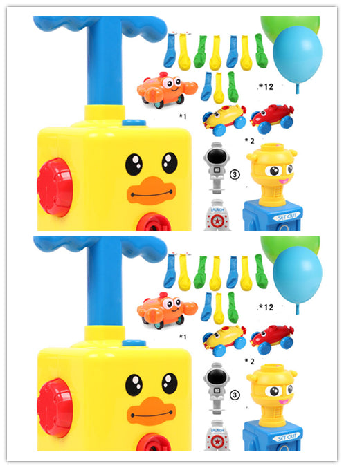 Power Balloon Launch Tower Toy Puzzle Fun Education Inertia Air Power Balloon Car Science Experimento Juguete para niños Regalo