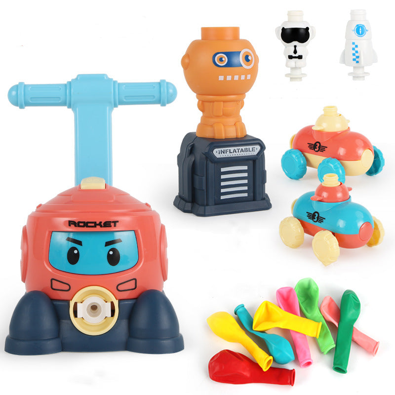Power Balloon Launch Tower Toy Puzzle Fun Education Inertia Air Power Balloon Car Science Experimento Juguete para niños Regalo