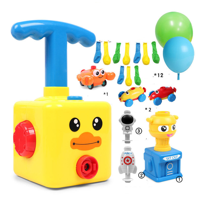 Power Balloon Launch Tower Toy Puzzle Fun Education Inertia Air Power Balloon Car Science Experimento Juguete para niños Regalo