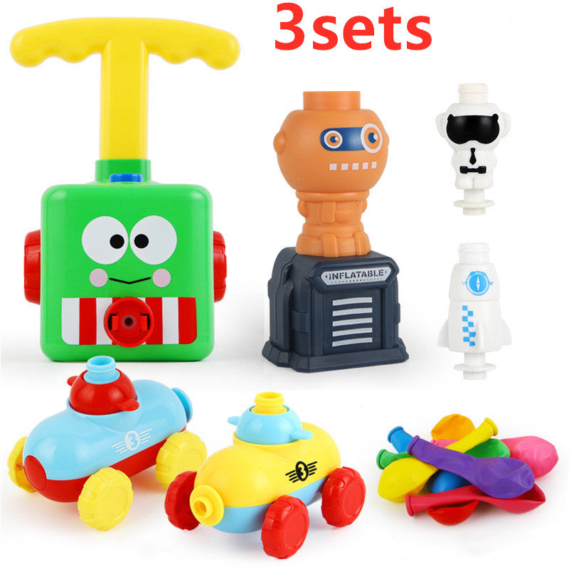 Power Balloon Launch Tower Toy Puzzle Fun Education Inertia Air Power Balloon Car Science Experimento Juguete para niños Regalo