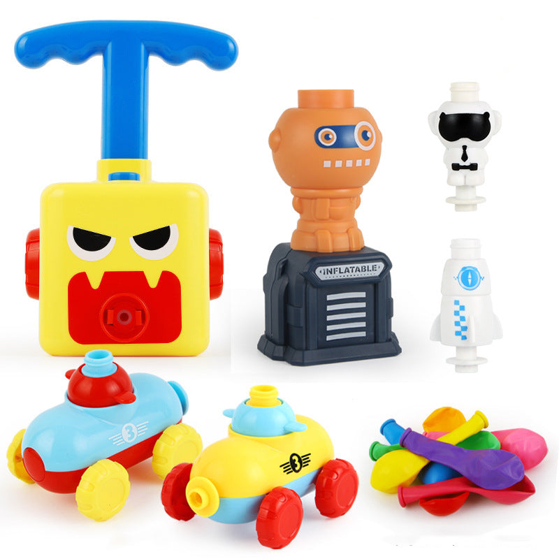 Power Balloon Launch Tower Toy Puzzle Fun Education Inertia Air Power Balloon Car Science Experimento Juguete para niños Regalo