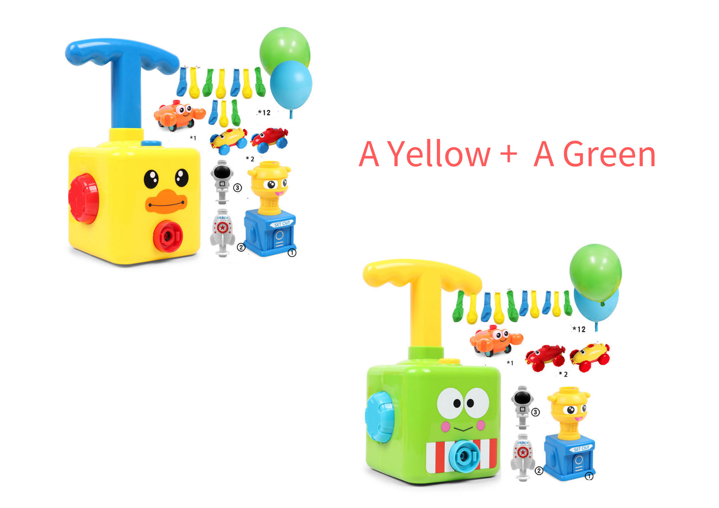 Power Balloon Launch Tower Toy Puzzle Fun Education Inertia Air Power Balloon Car Science Experimento Juguete para niños Regalo