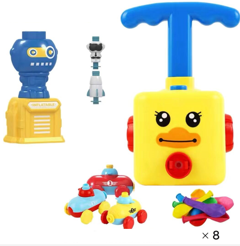 Power Balloon Launch Tower Toy Puzzle Fun Education Inertia Air Power Balloon Car Science Experimento Juguete para niños Regalo
