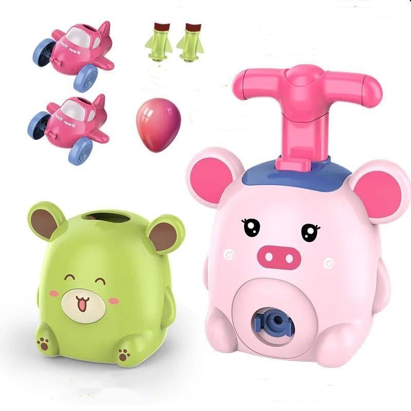 Power Balloon Launch Tower Toy Puzzle Fun Education Inertia Air Power Balloon Car Science Experimento Juguete para niños Regalo