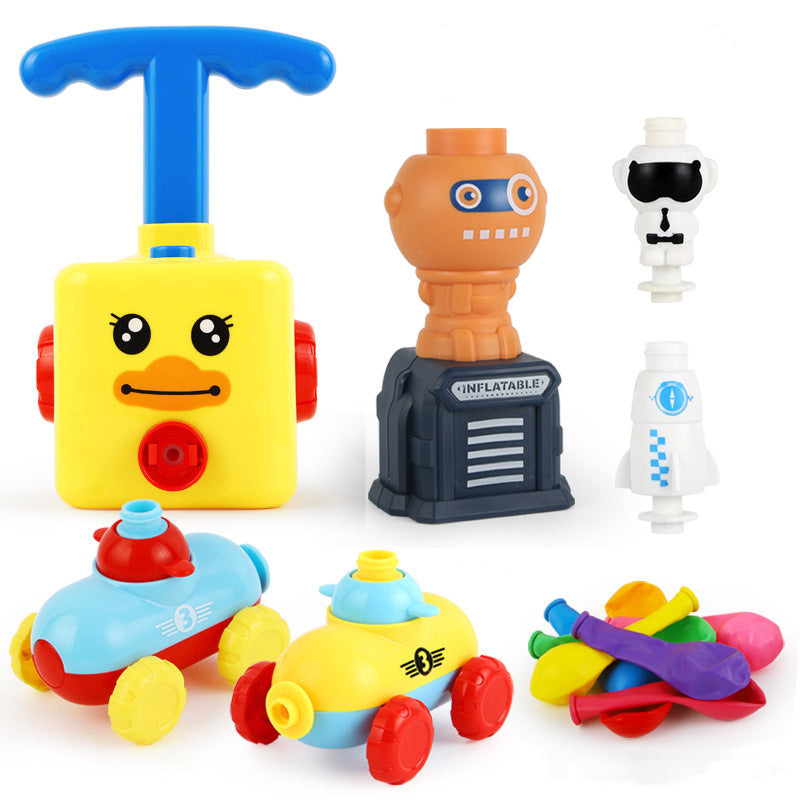 Power Balloon Launch Tower Toy Puzzle Fun Education Inertia Air Power Balloon Car Science Experimento Juguete para niños Regalo
