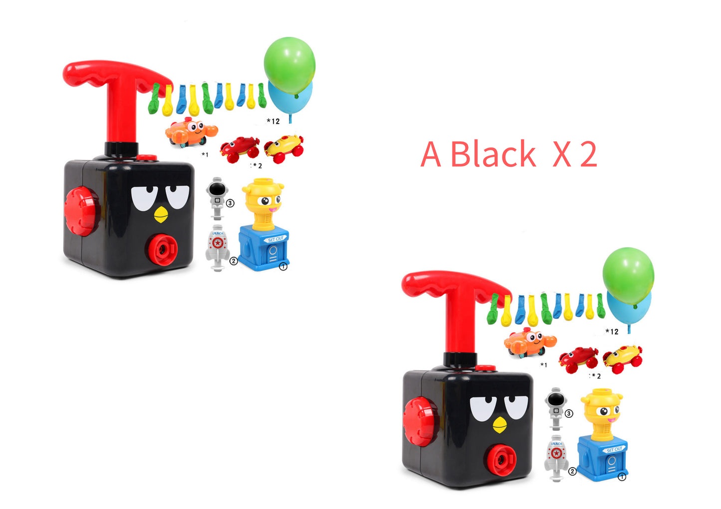 Power Balloon Launch Tower Toy Puzzle Fun Education Inertia Air Power Balloon Car Science Experimento Juguete para niños Regalo