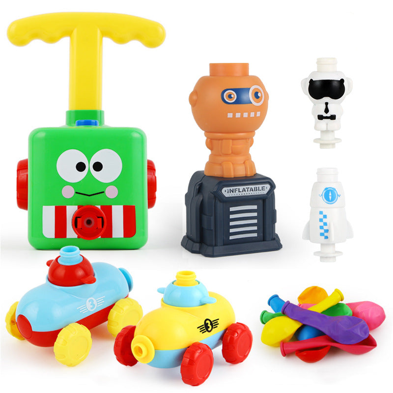 Power Balloon Launch Tower Toy Puzzle Fun Education Inertia Air Power Balloon Car Science Experimento Juguete para niños Regalo