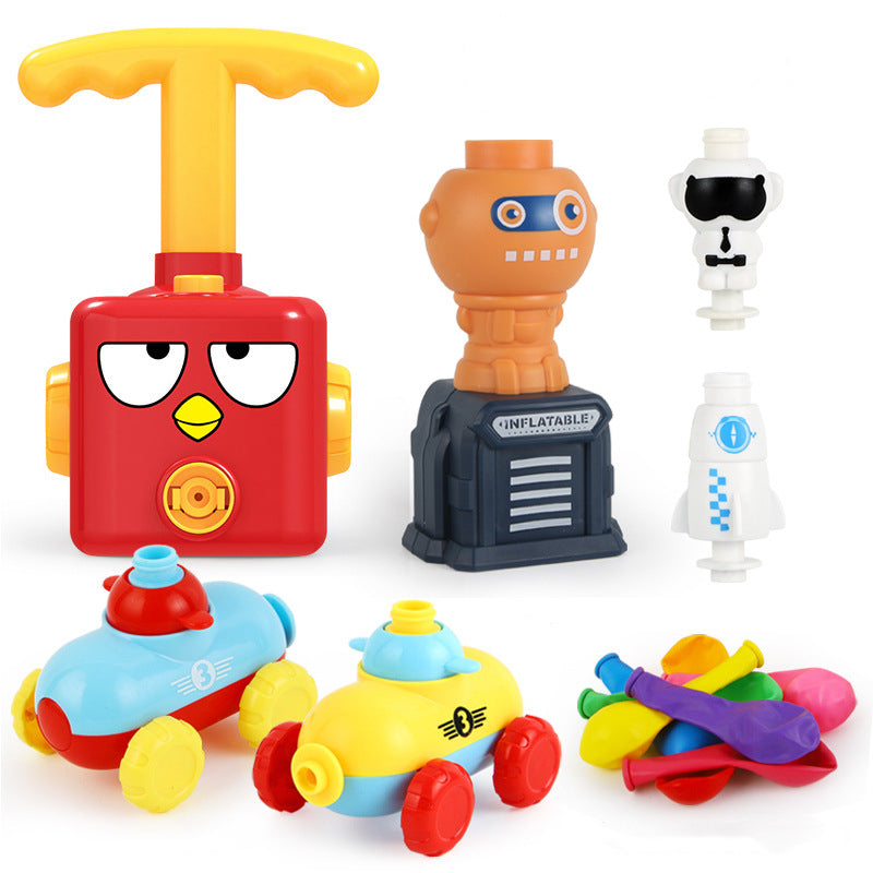 Power Balloon Launch Tower Toy Puzzle Fun Education Inertia Air Power Balloon Car Science Experimento Juguete para niños Regalo