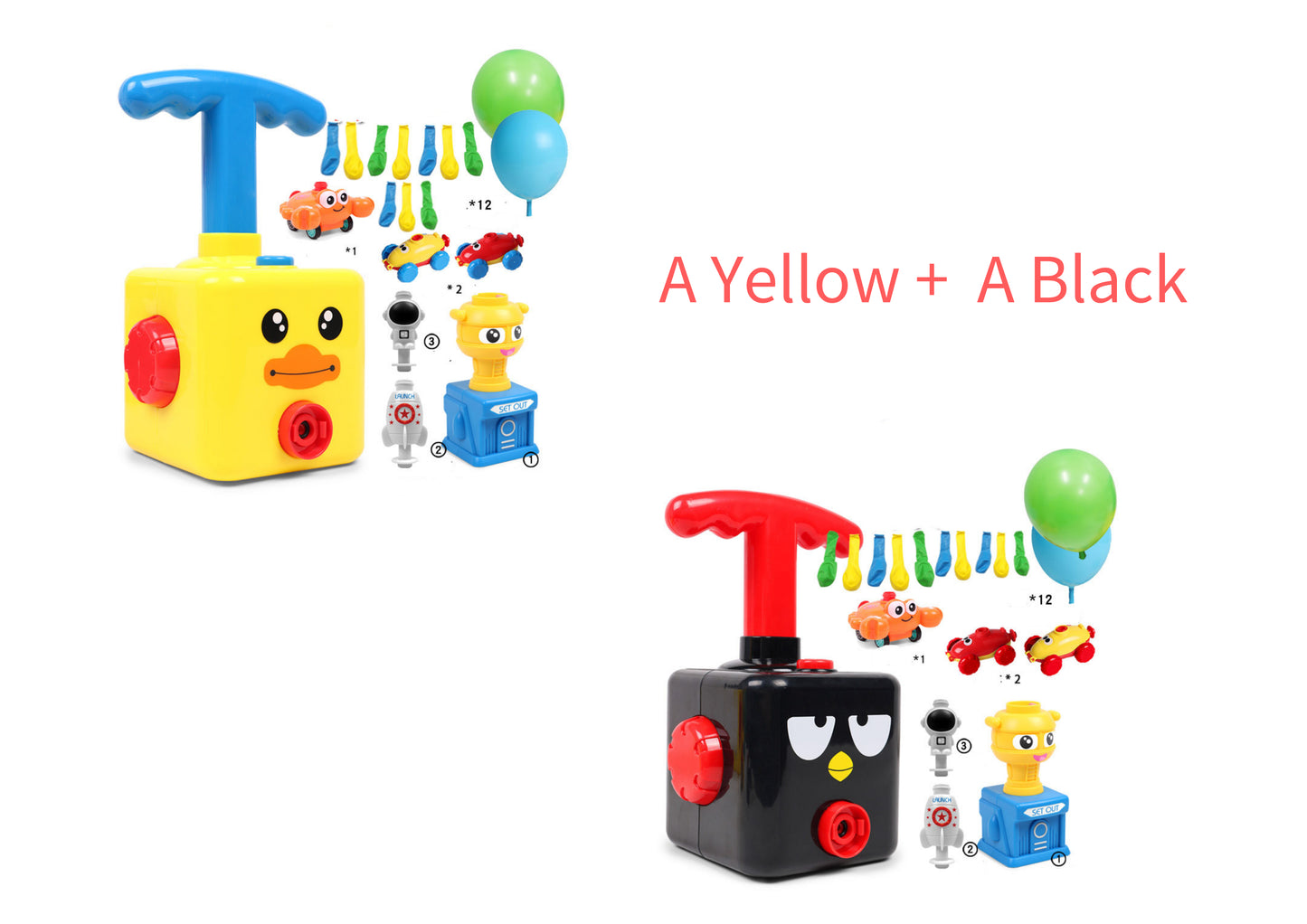 Power Balloon Launch Tower Toy Puzzle Fun Education Inertia Air Power Balloon Car Science Experimento Juguete para niños Regalo