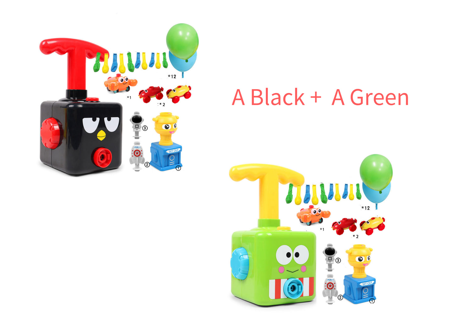 Power Balloon Launch Tower Toy Puzzle Fun Education Inertia Air Power Balloon Car Science Experimento Juguete para niños Regalo
