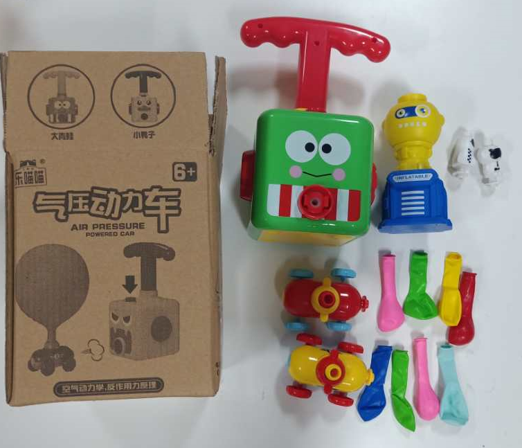 Power Balloon Launch Tower Toy Puzzle Fun Education Inertia Air Power Balloon Car Science Experimento Juguete para niños Regalo