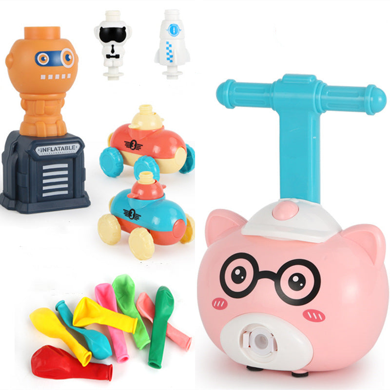 Power Balloon Launch Tower Toy Puzzle Fun Education Inertia Air Power Balloon Car Science Experimento Juguete para niños Regalo