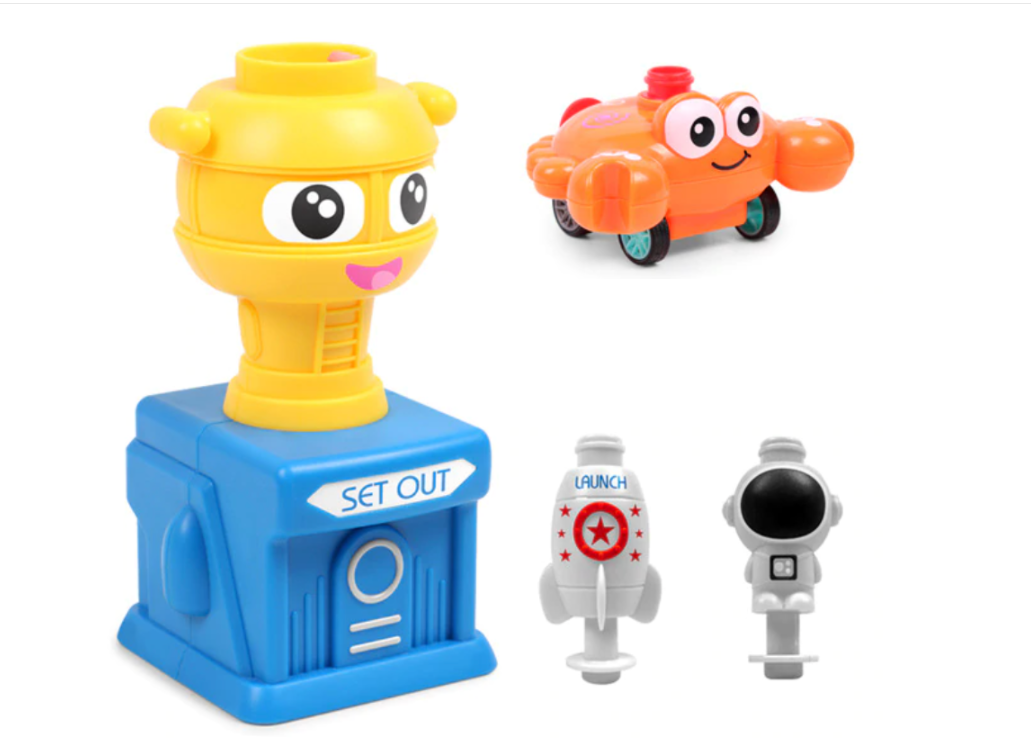 Power Balloon Launch Tower Toy Puzzle Fun Education Inertia Air Power Balloon Car Science Experimento Juguete para niños Regalo