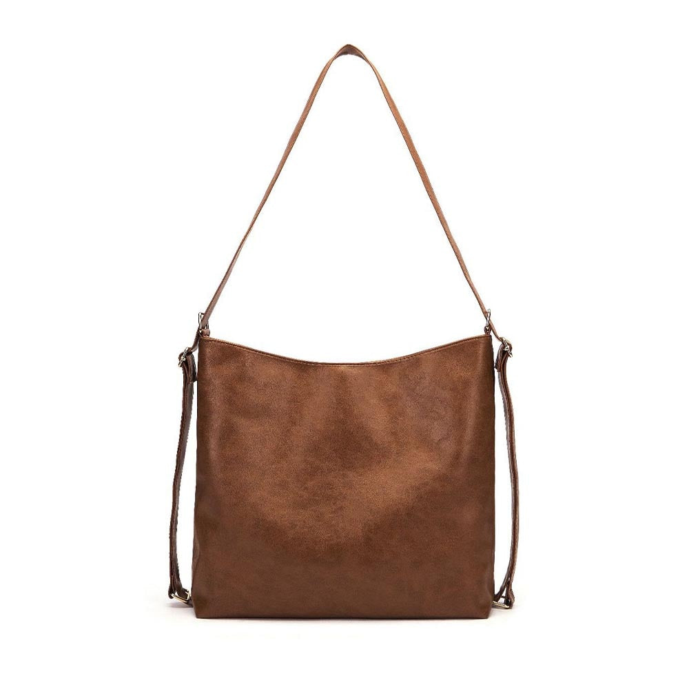 Vintage Large Capacity Hobo Bag, Convertible Retro Crossbody Bag, Women's Casual Two-way Backpack & Shoulder Purse & Handbag
